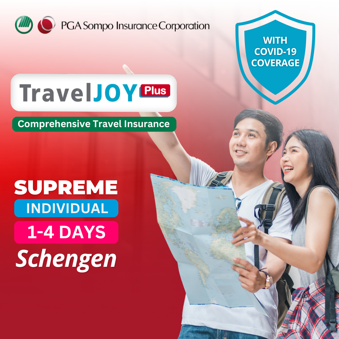TravelJOY Schengen Supreme 1-4 Days (Travel Insurance) Presyo 864 Piso*Libreng Shipping