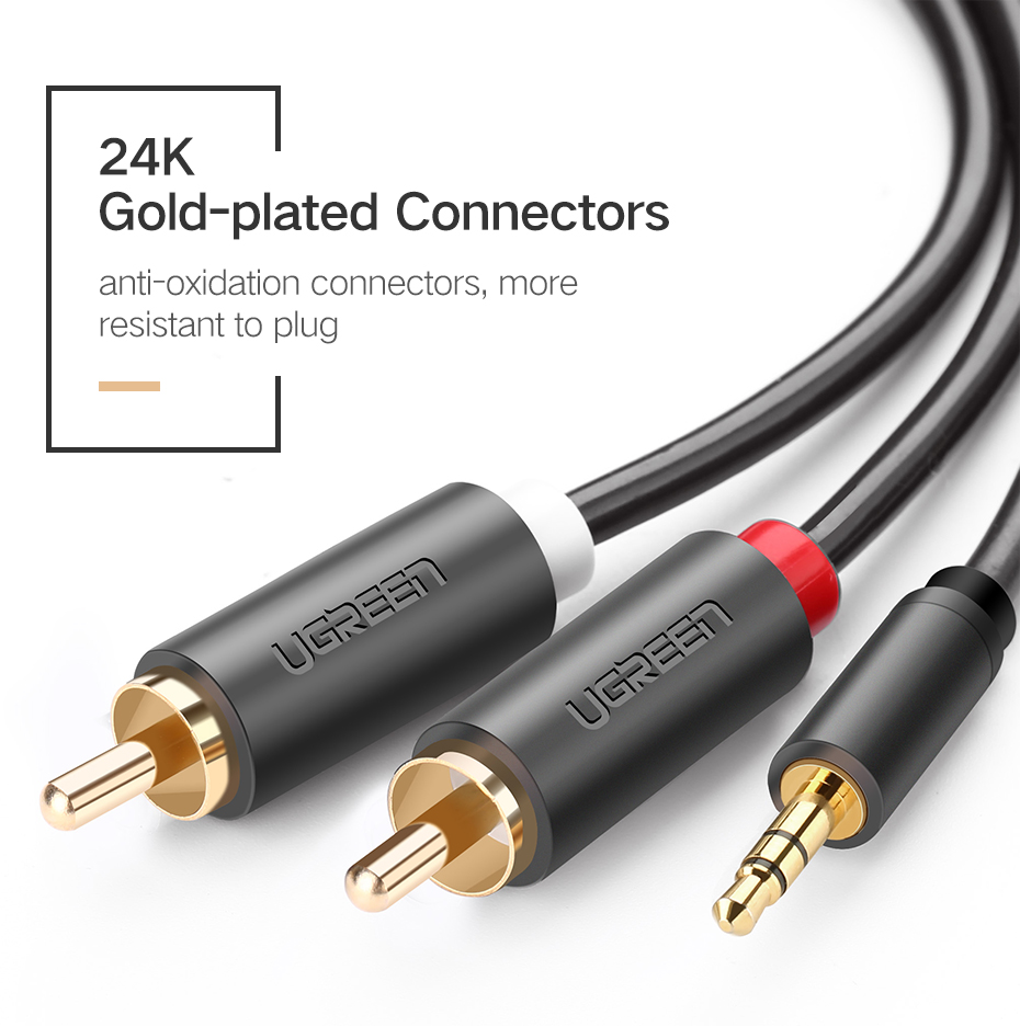 Ugreen cable audio cable 3.5 mm mini jack (male) - 2RCA (male) 2m copper  (AV170) - B2B wholesaler.hurtel.com