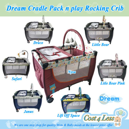 Dream Cradle Pack n Play Crib Playpen with Hanging Toys