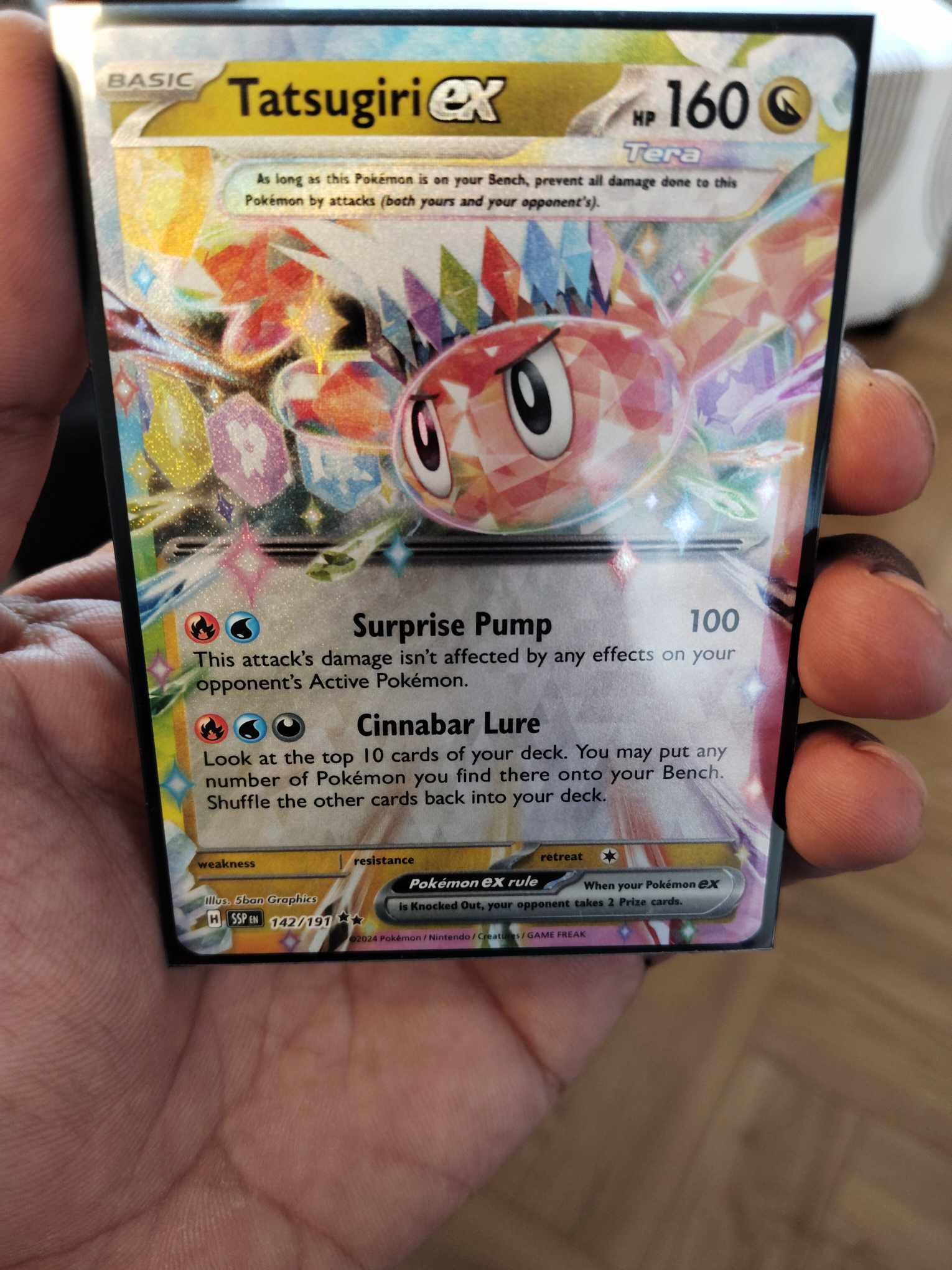 142 191 pokemon card Tatsugiri ex 226/191 - Holofoil SV08 Surging Sparks When Pokemon Surging Sparks Pokemon #142/191 Tatsugiri