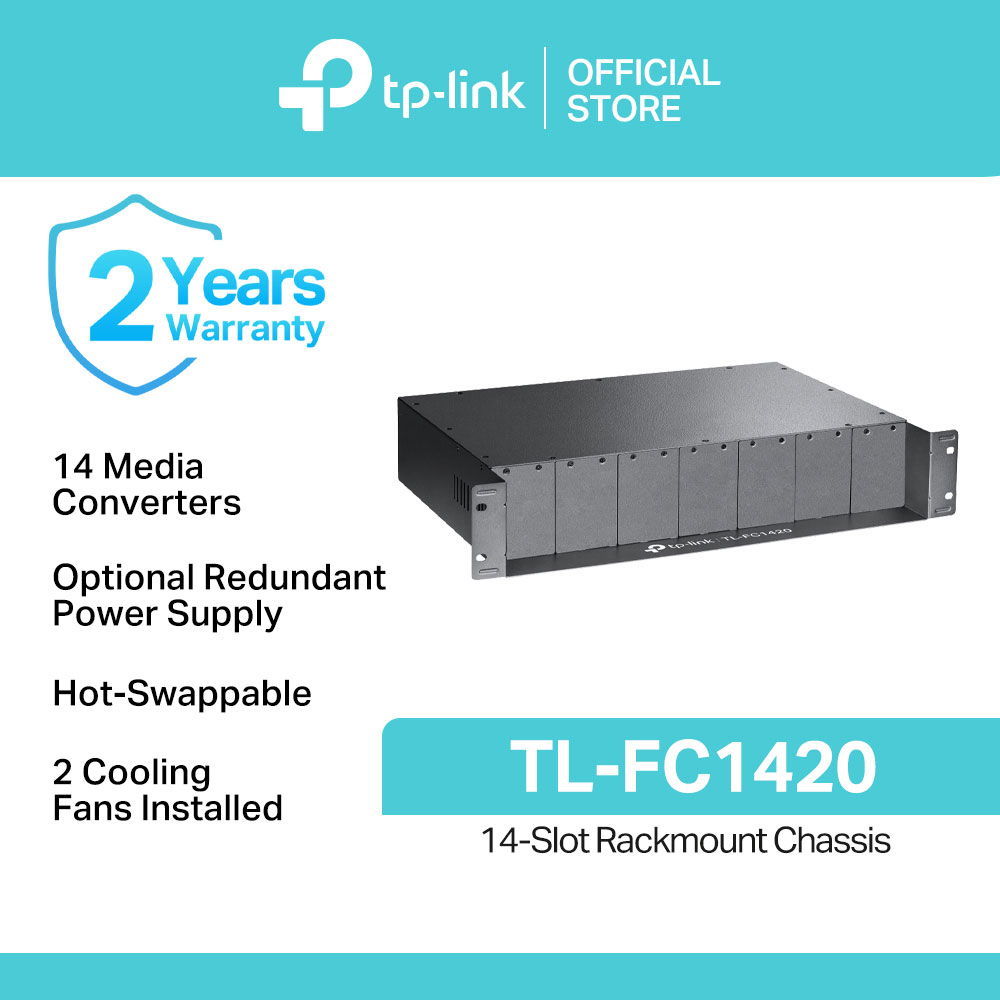 TP-Link Official Store / TL-FC1420 / 14-Slot Rackmount Chassis Network Media Converter Hot-Swappable Gigabit Ethernet