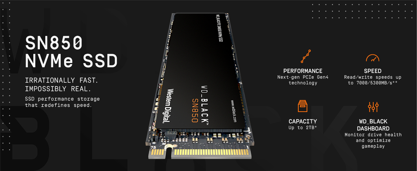 SSD M.2 2TB Western Digital SN850 NVMe PCIe Gen4 7000MB/s WDS200T1X0E