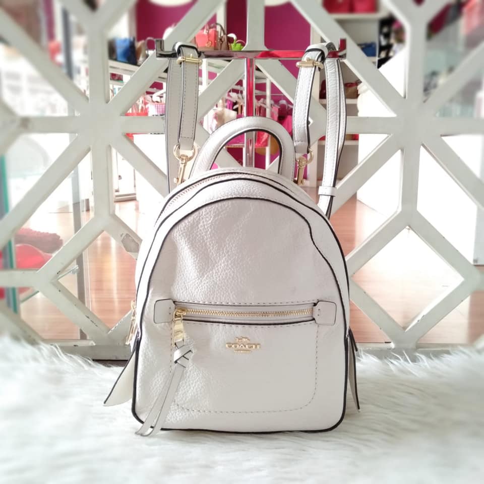 coach andi backpack white