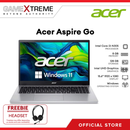 Acer Aspire Go 15 Slim Laptop, i3, Win11 Silver