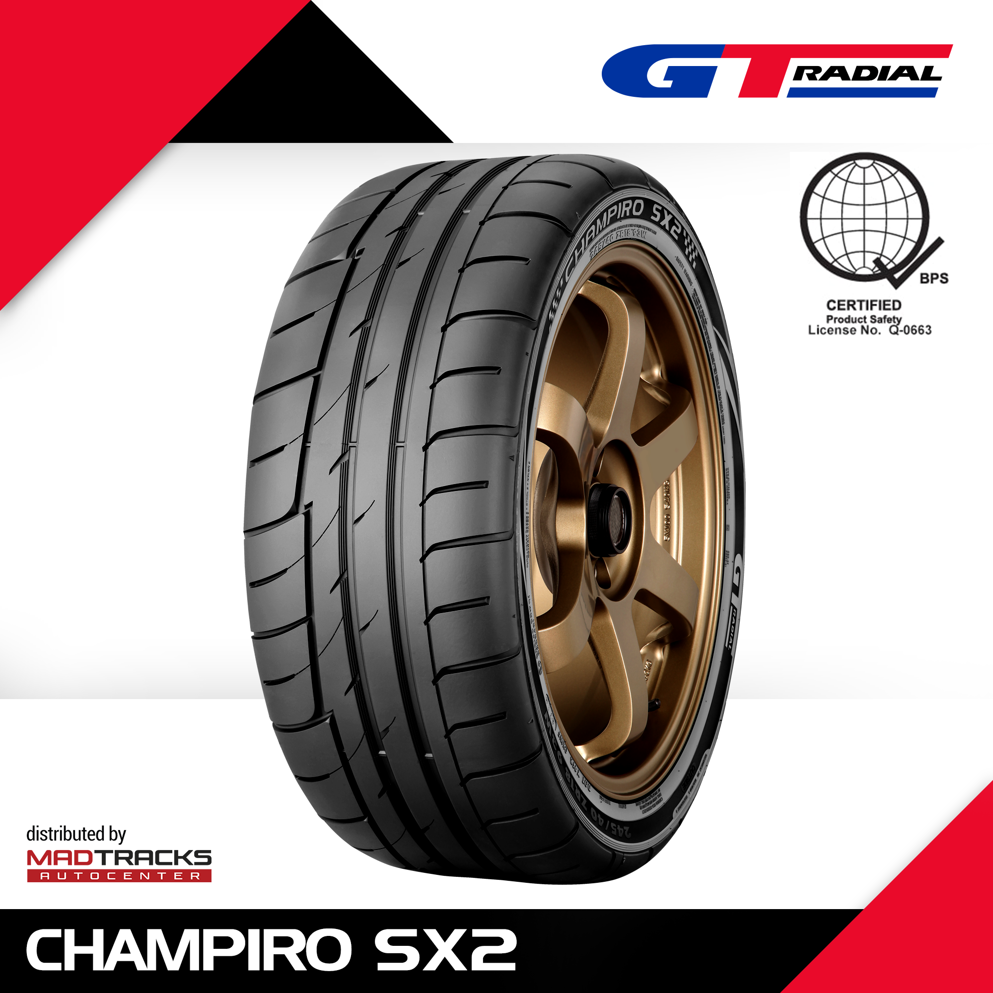 GT Radial 205/55 R16 91V CHAMPIRO GTX Pro Tire (205/55R16 Gajah