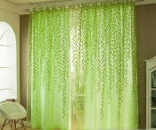 Super Real Catkins Design Green Leaf Curtain by COD Kurtina