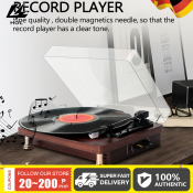 HOL Vintage Vinyl Record Player with Bluetooth, USB, Speaker