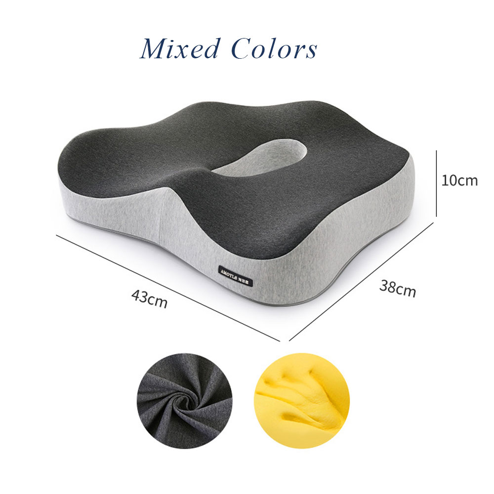 Seat Cushion Coccyx Orthopedic Comfortable Memory Foam Chair & Car Cushion with Removable Cover for Lower Back Tailbone
