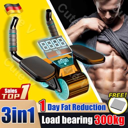 Rebound Abdominal Wheel with LCD Touch and Free Kneeling Pads