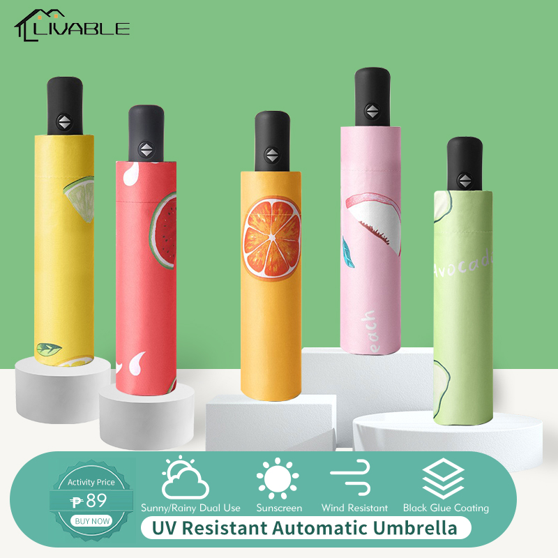 LIVABLE UV Protection Automatic Folding Travel Umbrella (Brand: LIVABLE)