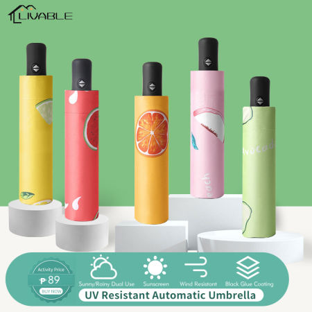 LIVABLE UV Protection Automatic Folding Travel Umbrella (Brand: LIVABLE)