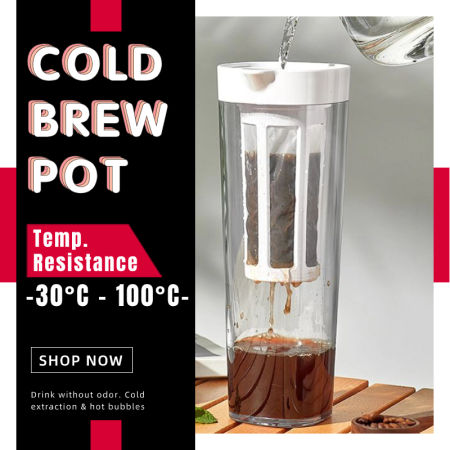 1100ML Portable Cold Brew Coffee Maker with Airtight Seal