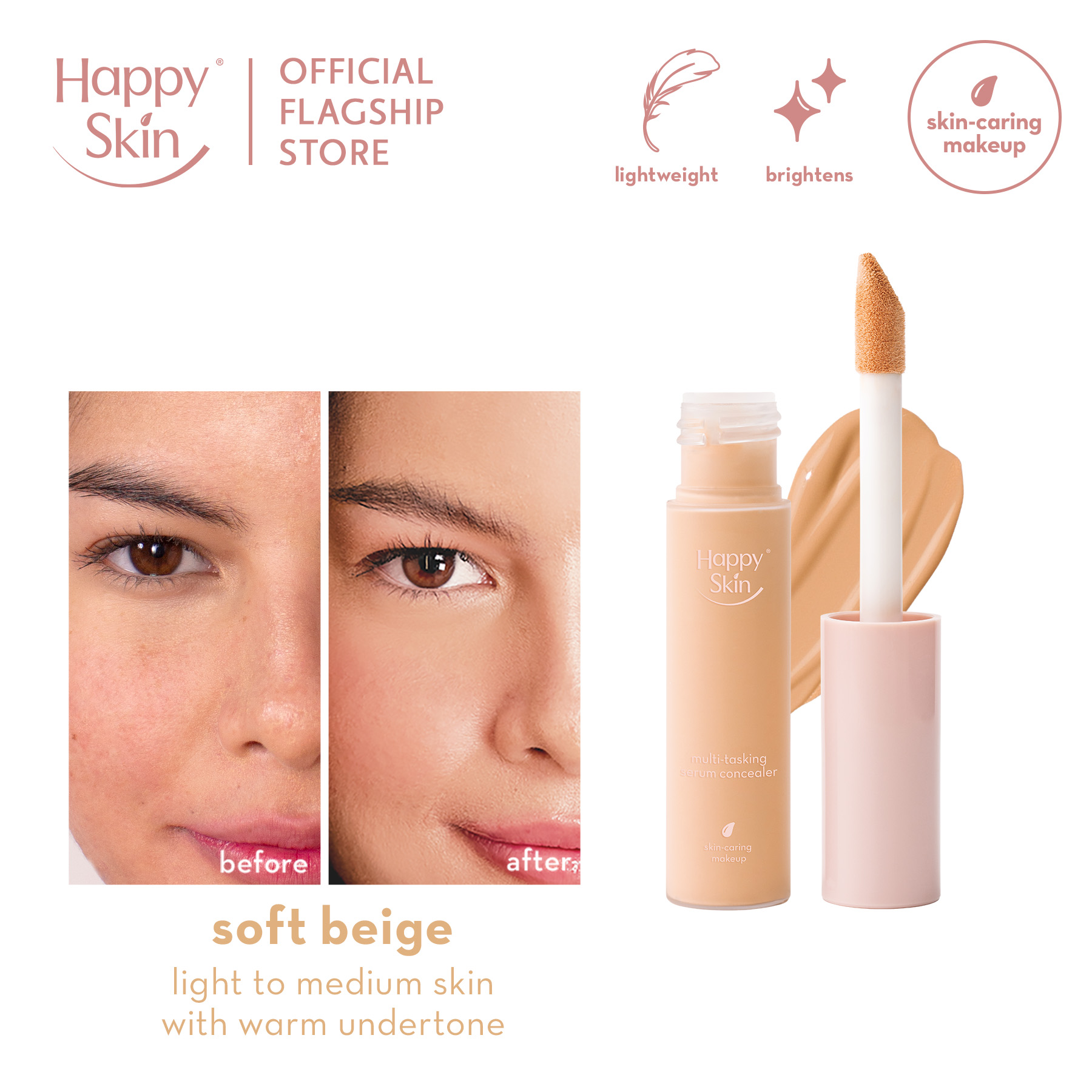 Discount on Happy Skin  shoes - SKU: Second Skin Multi-Tasking Serum Concealer In Soft Beige