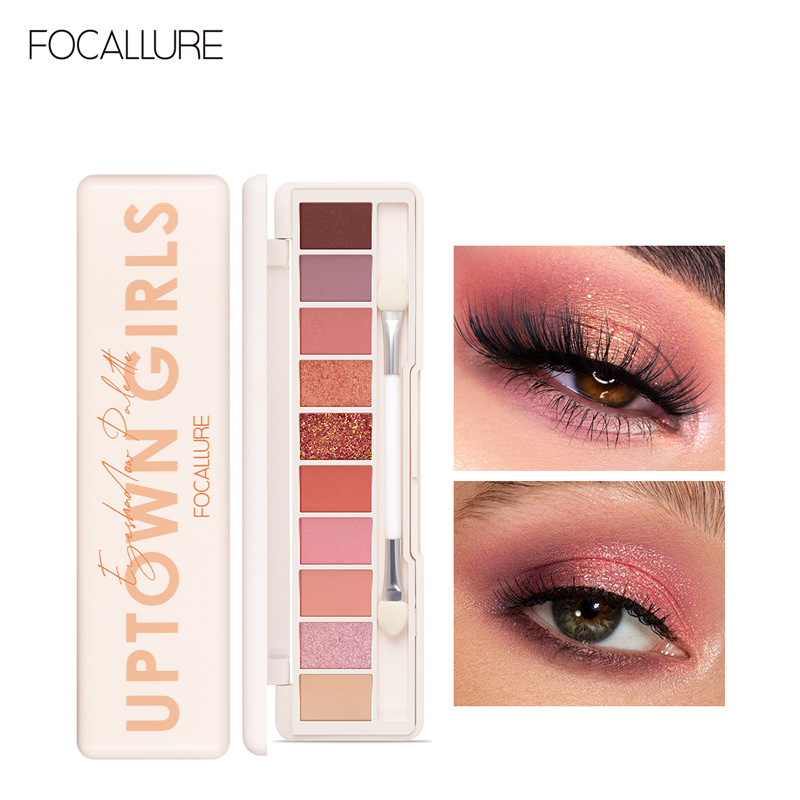 Discount on Focallure  shoes - SKU:  Smooth Highly Pigmented Easy To Blend 10 Shades 4 Textures Palette With Dual-Ended Brush & Mirror E