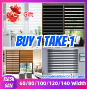 60/80/100/120/140 Width*160cm Korean Blinds for Window Blackout Curtain Venetians Duo RoomDecoration