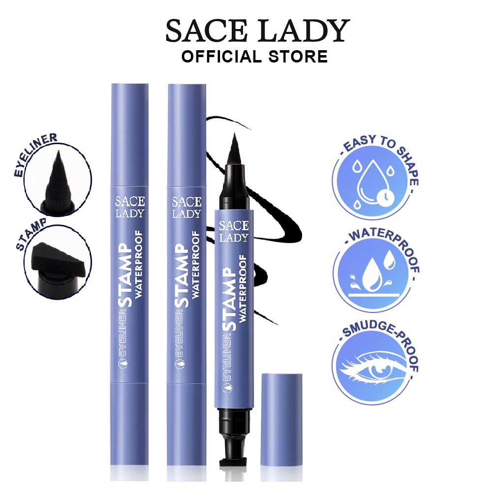 SACE LADY Eyeliner Waterproof Longlasting Stamp Black Eye Makeup ...