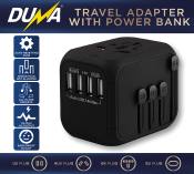 UNIVERSAL TRAVEL ADAPTER WITH 4 USB PORTS