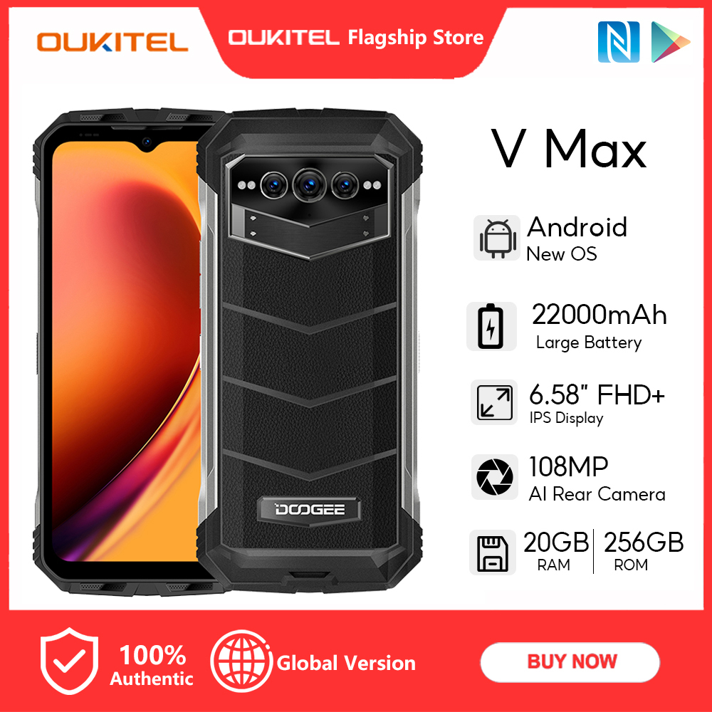 DOOGEE V Max 5G 20GB+256GB 22000mAh Cellphone 6.58" FHD+ 120Hz 108MP + 20MP Night vision Mobiles phone Rugged Cellphone Android Presyo 21,024 Piso*Libreng Shipping