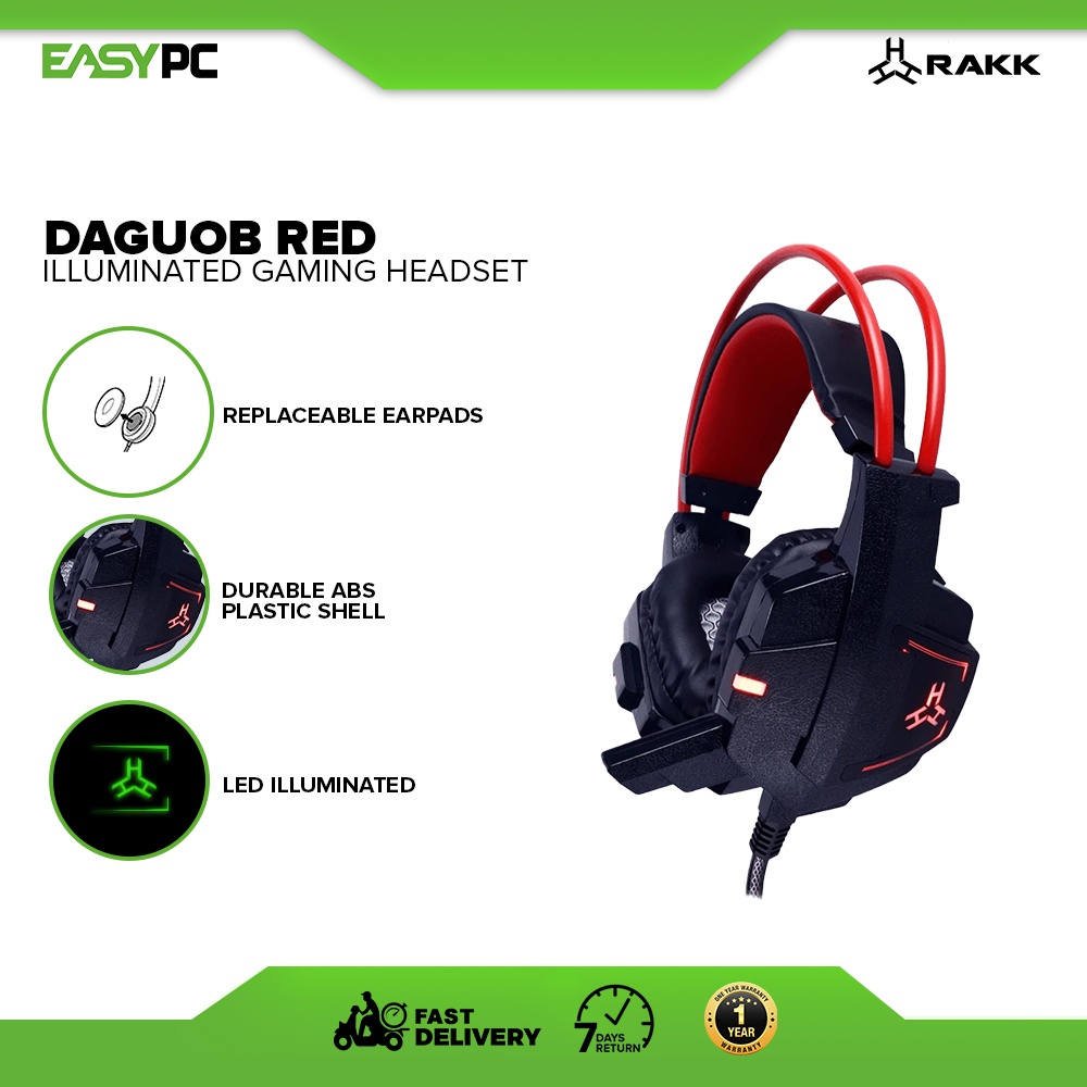 Rakk Daguob Gaming Headset Replaceable Ear Cups 1 Year