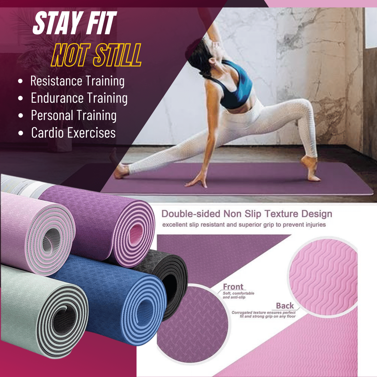 Non Slip Best Hot Yoga Mat 2019 Natural Rubber EKO Superlite