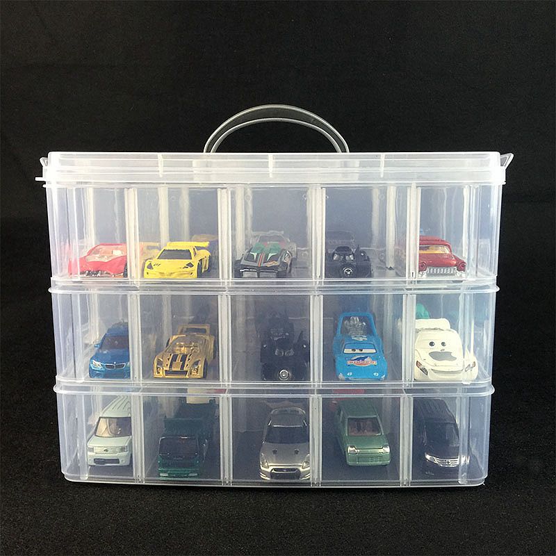 Caja de almacenamiento ABS para Hot Wheels Tomica Matchbox Car Diecast  1/64, vitrina educativa para