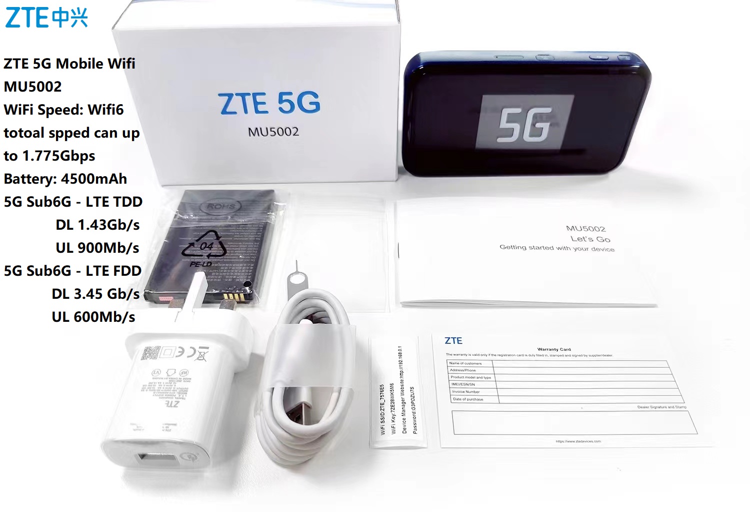 ZTE MU5002 WiFi6 Router - Global & Chinese Versions