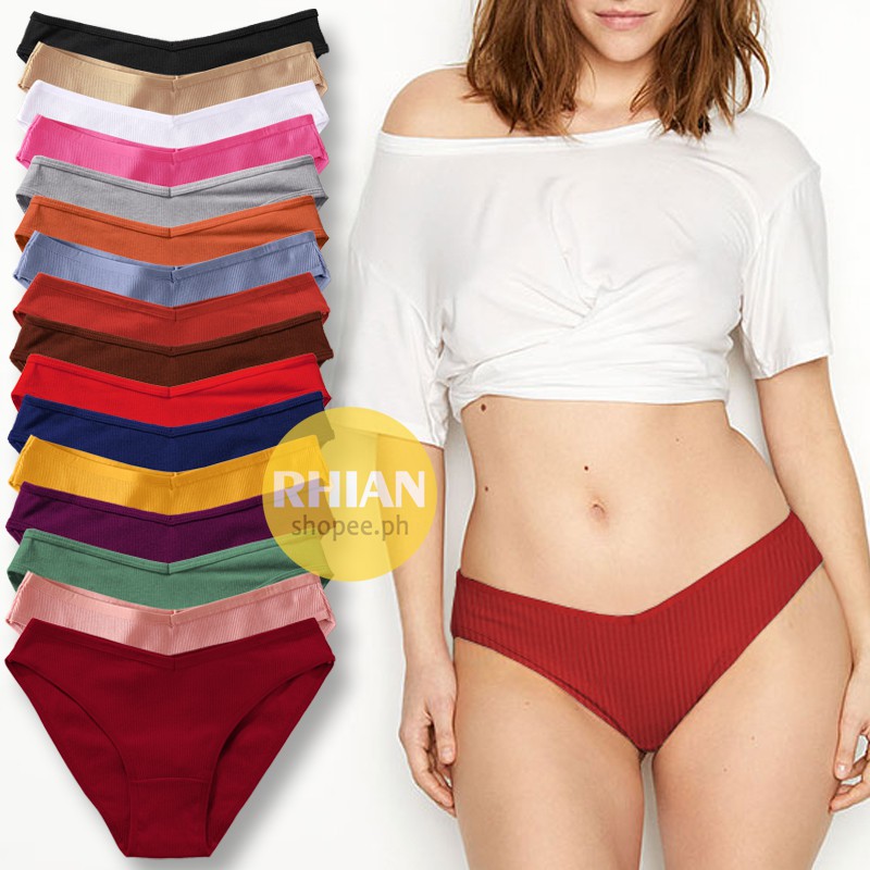 Rhian V shape sexy panty for ladys cotton women briefs plus size bikini  derwear LowRise Lingerie