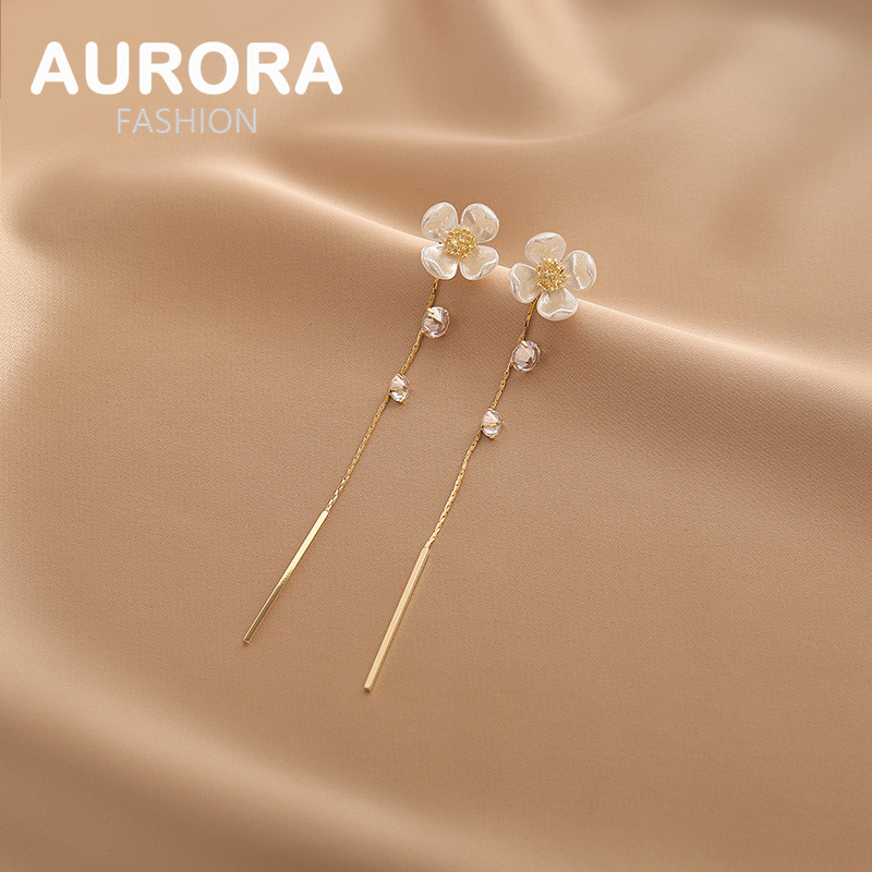 AURORA 24K Gold Shell Zircon Earrings - Elegant Jewelry
