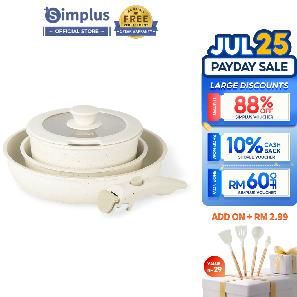 Simplus Non-Stick Detachable Handle Cookware Set