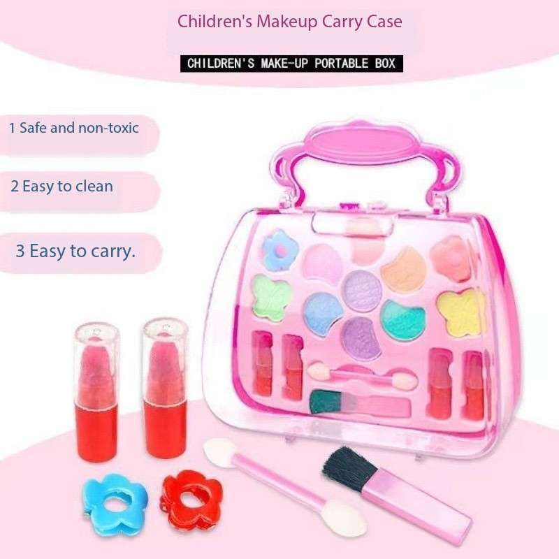 32Pcs Make Up Set for Kids Non Toxic Toys Girl Princess Makeup Kit Washable  Non Toxic Make Up Kit Toy Set with Mirror Retro Beauty Makeup Box