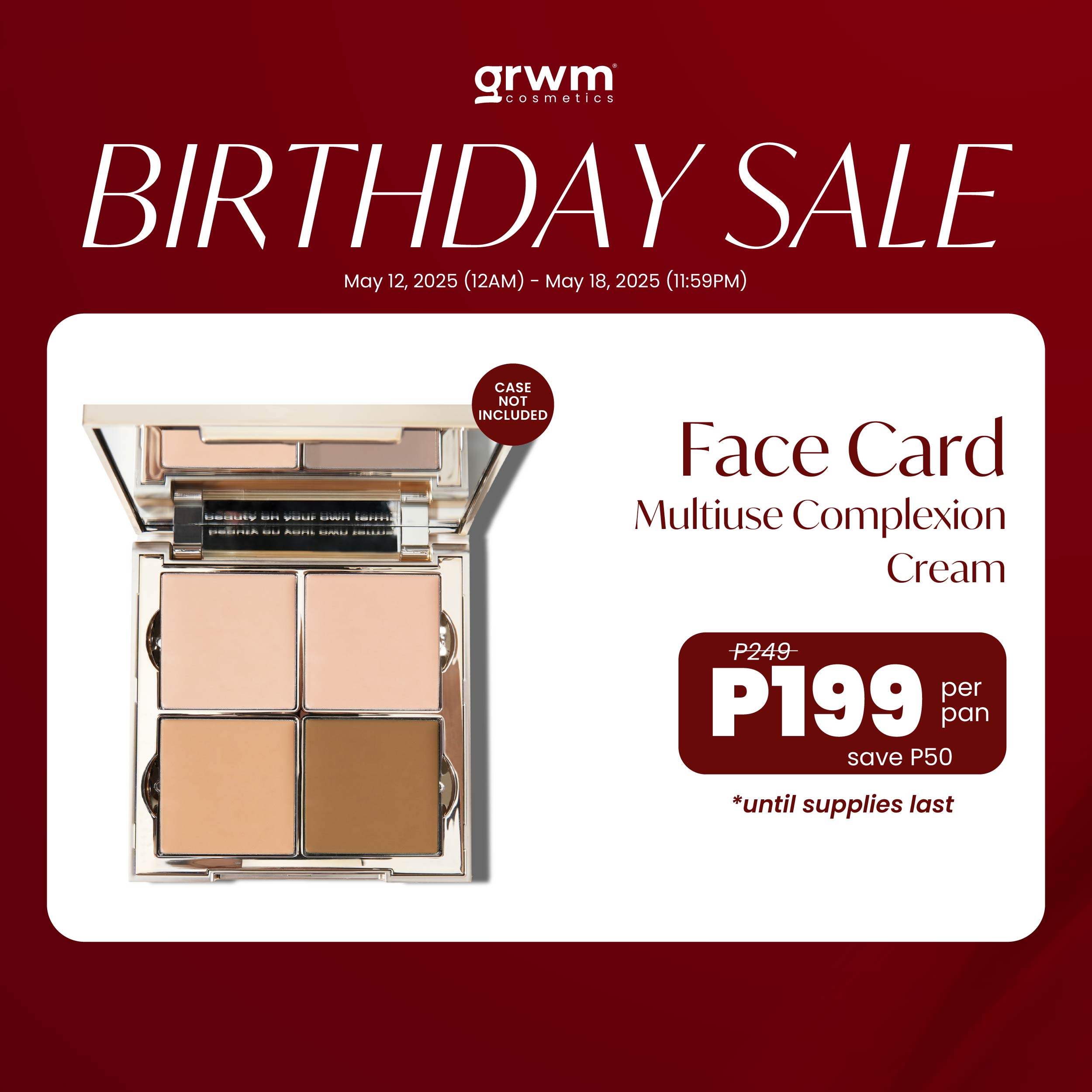 Discount on GRWM Cosmetics  shoes - SKU: GRWM Cosmetics Face Card - Multiuse Complexion Cream [case not included]