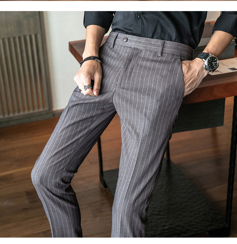 Vertical Striped Wide Leg Pants – Doruk