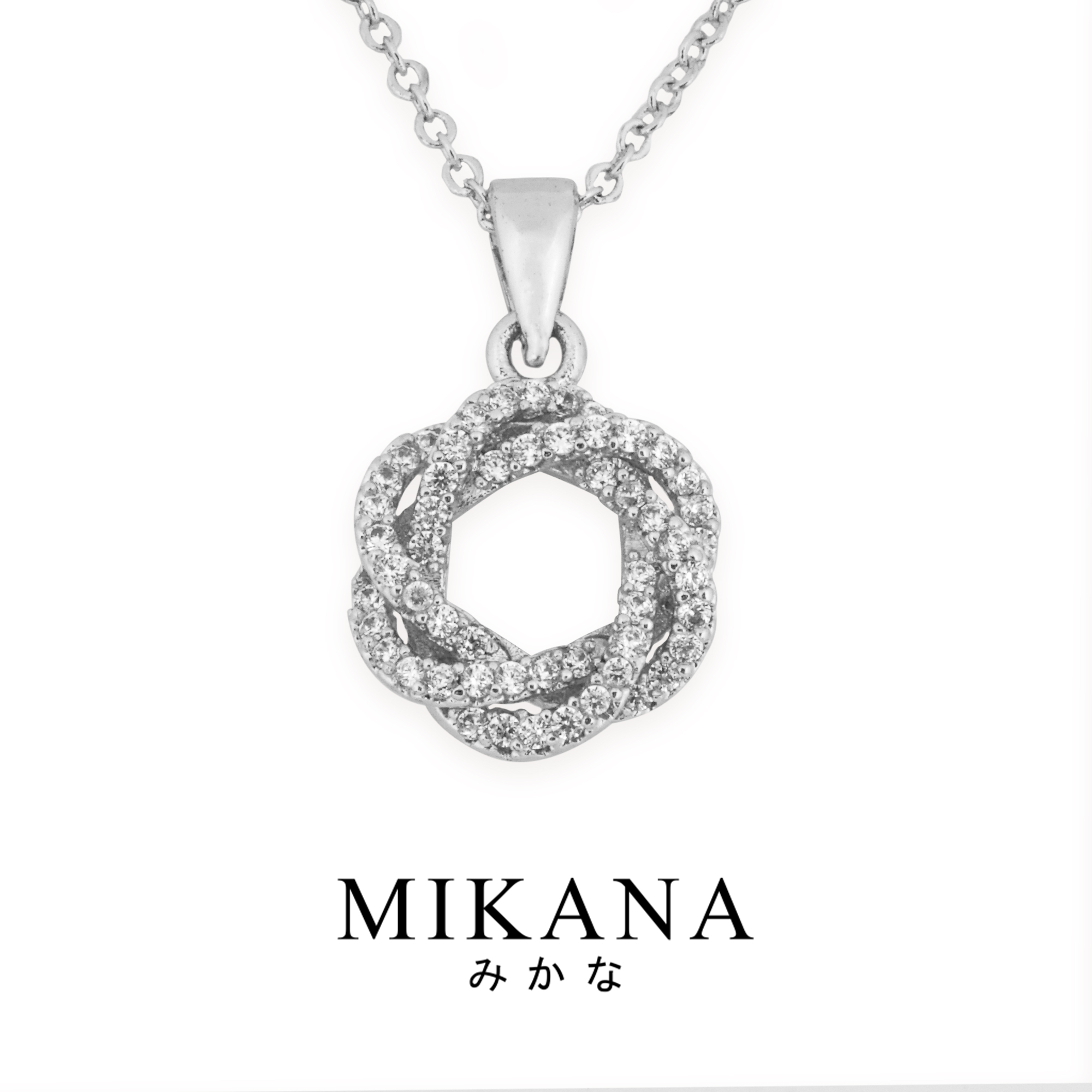 Mikana 14k White Gold Plated Eirin Pendant Necklace accessories for women fashion korean free shipping sale japanese gift box