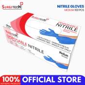 Surgitech Nitrile Examination Gloves Medium Box of 100