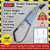 Black Hawk 3-Foot Toilet Auger for Clogs and Angles