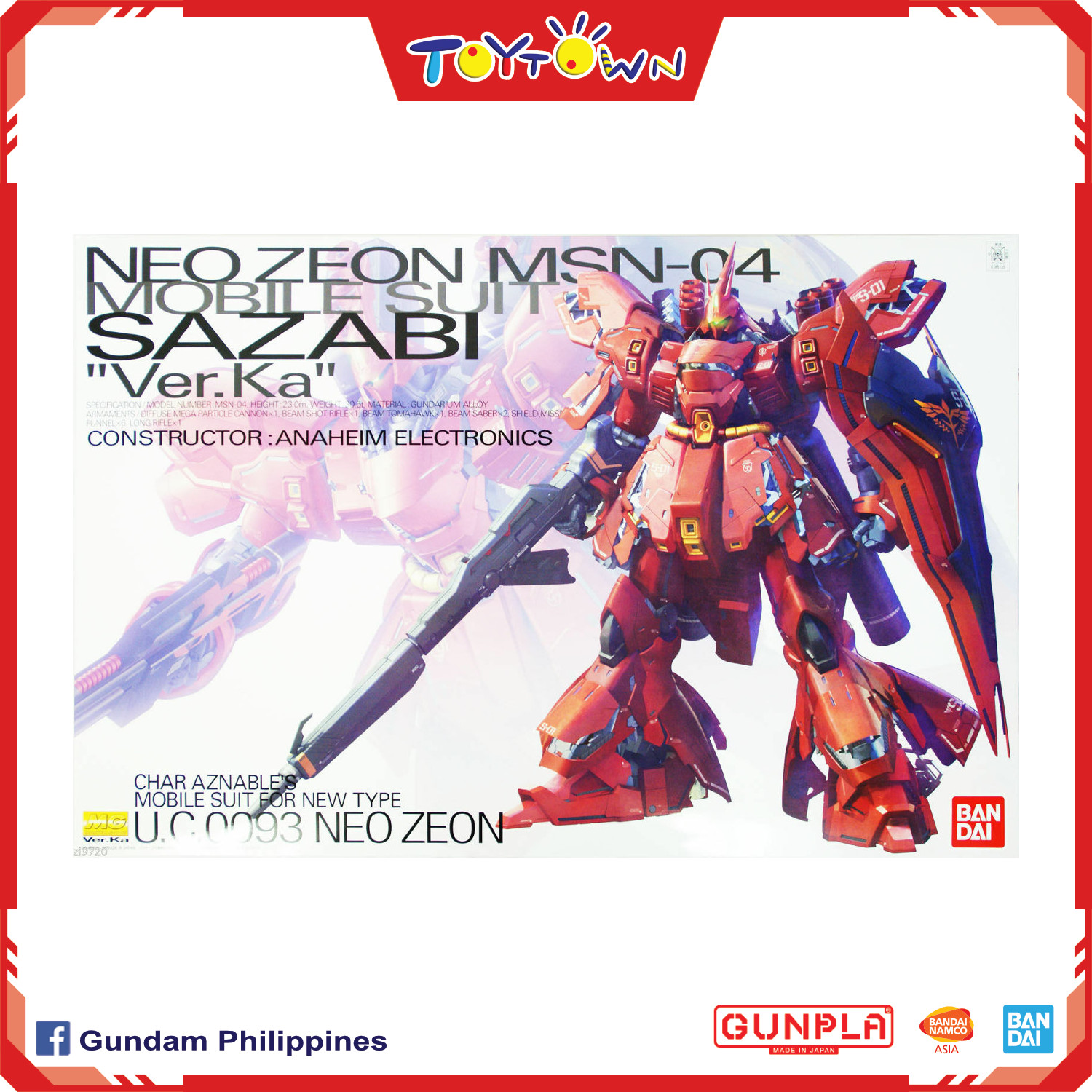 Gundam - MG 1/100 Ver.Ka Neo Zeon MSN - 04 Sazabi New Multicolor