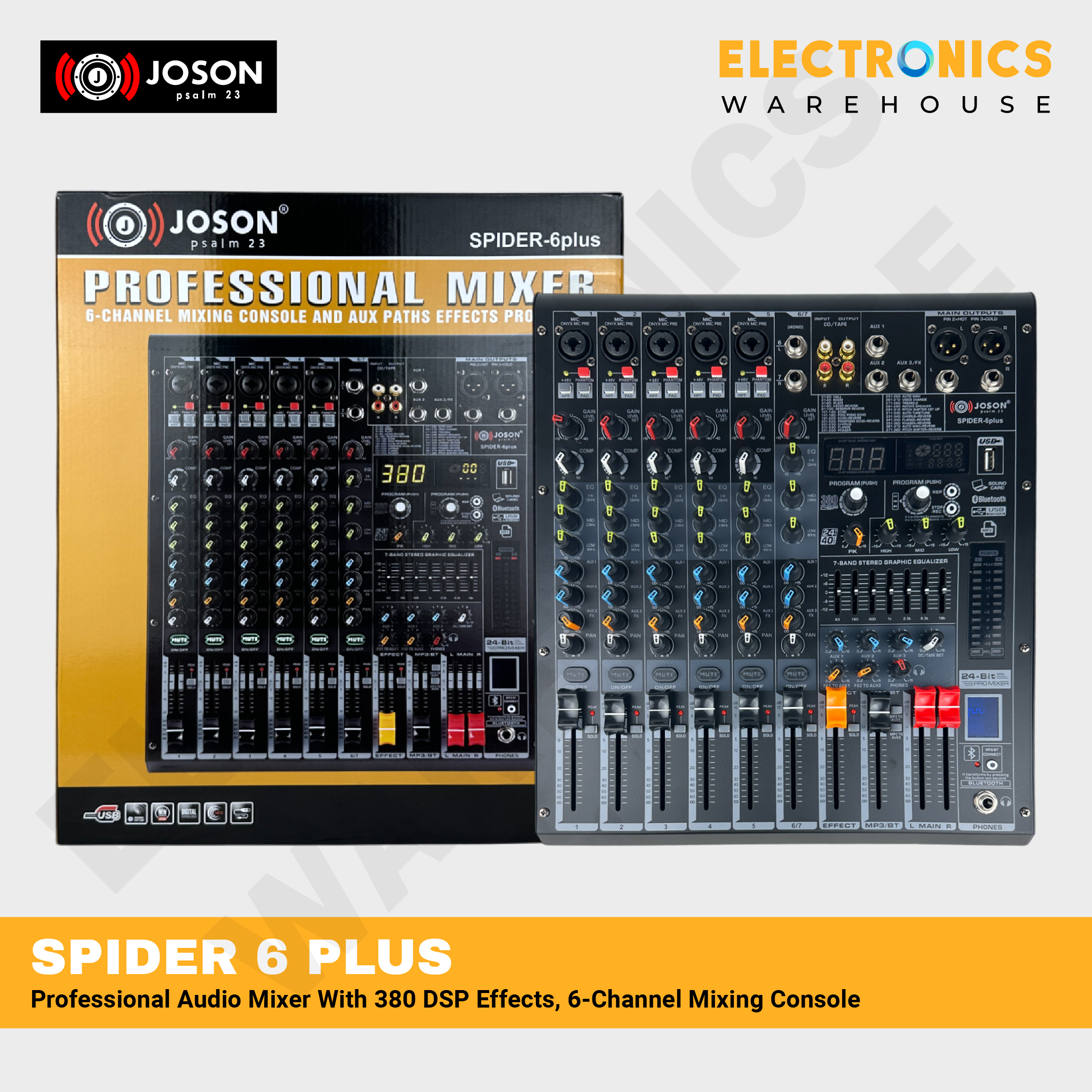 Joson Channel Professional Mixer With 256Dsp Effects Processor