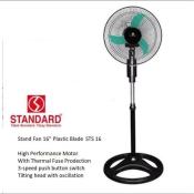 Standard 16" Plastic Blade Stand Fan by STANDARD