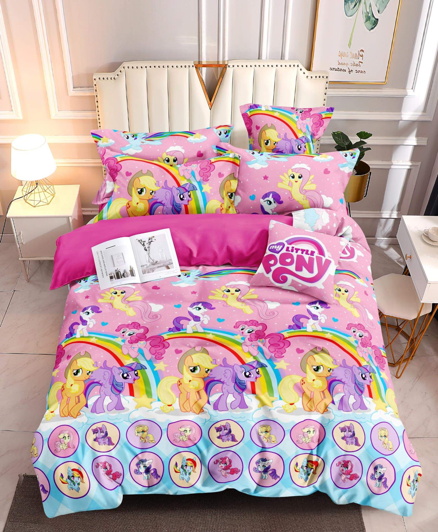 MPK)3in1 ^LITTLE PONY^ (1 Fitted BED Sheet Pillow 4Corner