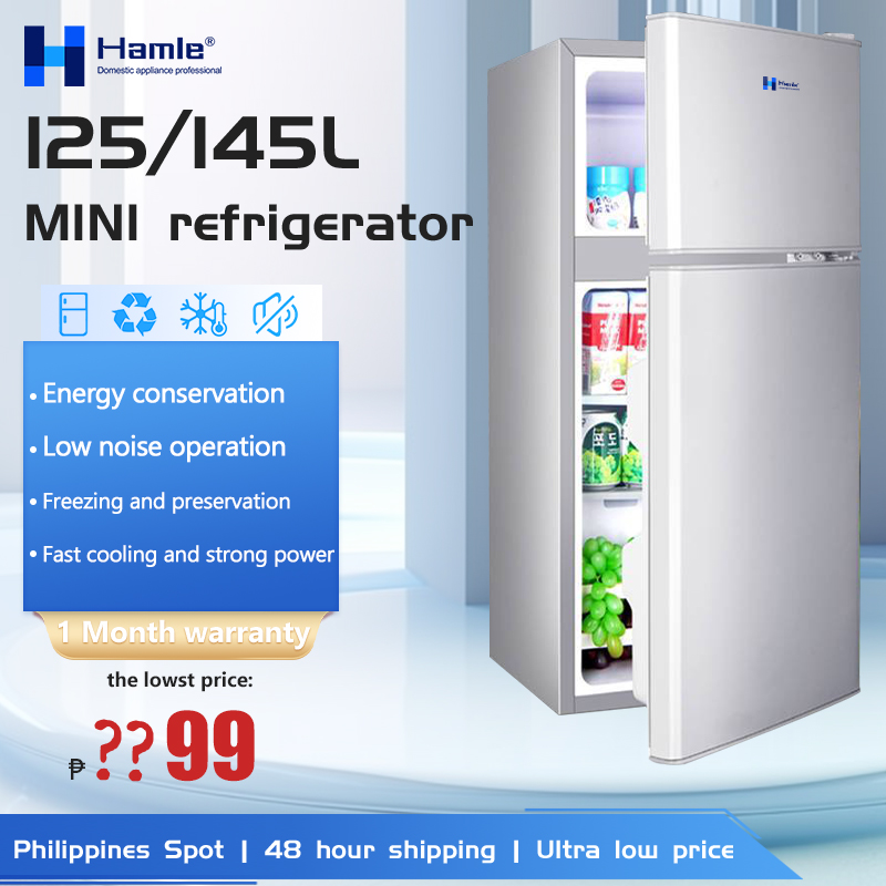 Hamle Mini Refrigerator With Freezer 138L For Room Frost Fridge Save Electricity Inverter