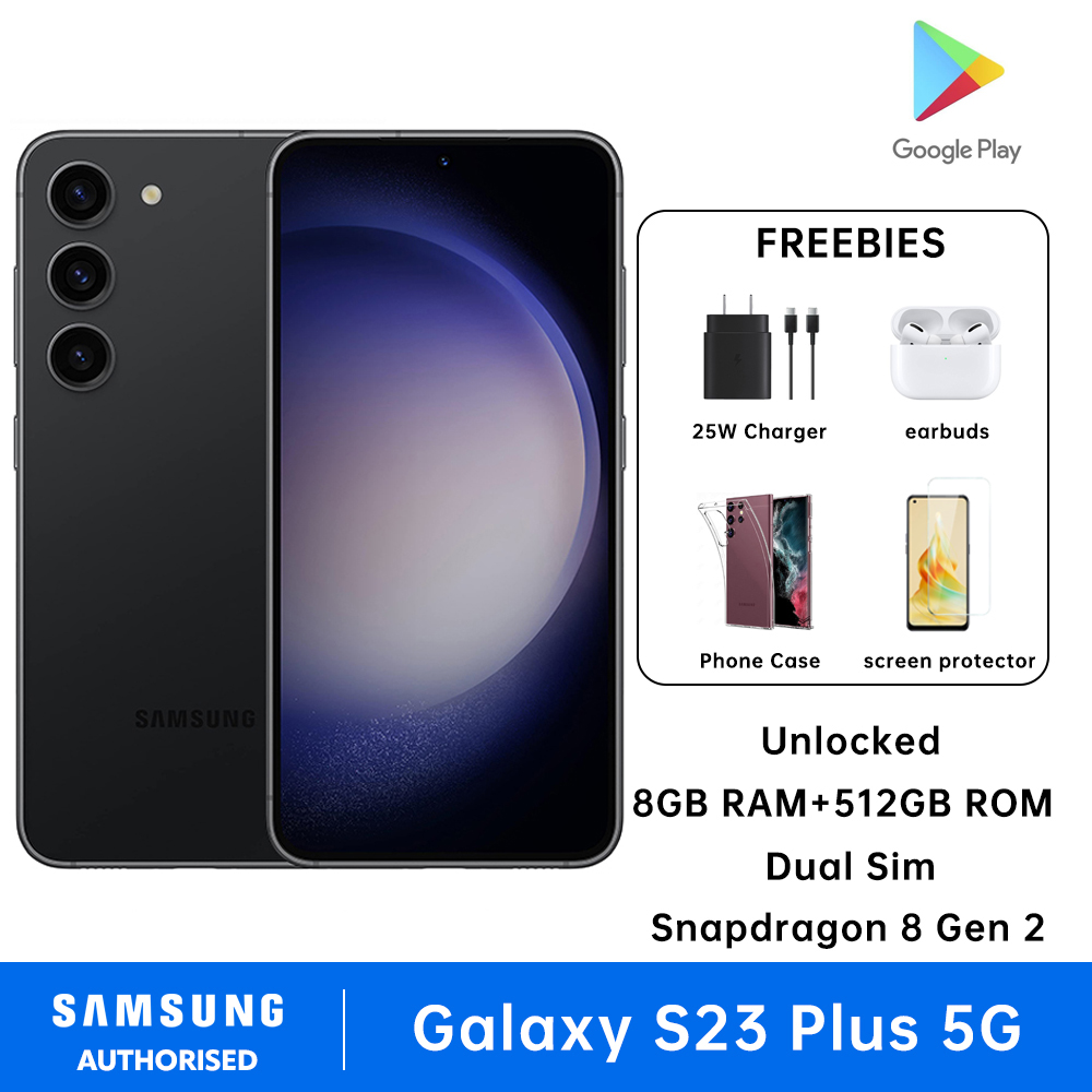 Samsung Galaxy S23+ Plus 5G Smartphone 8GB RAM + 512GB ROM Dual Sim Cell Phone Snapdragon 8 Gen 2 Factory Unlocked Android Smartphone