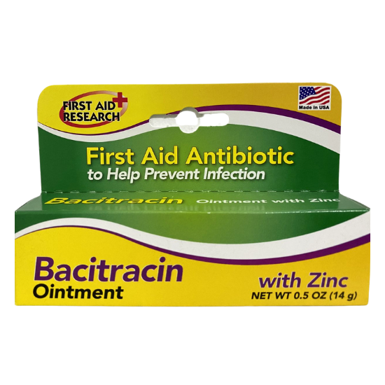 First Aid Research Bacitracin Ointment with Zinc, 0.5 oz. / 14 g