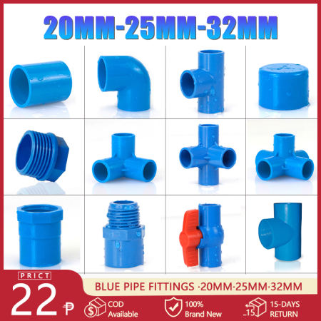 Pvc Blue Water Pipe Fittings 1/2" to 3/4"to 1"