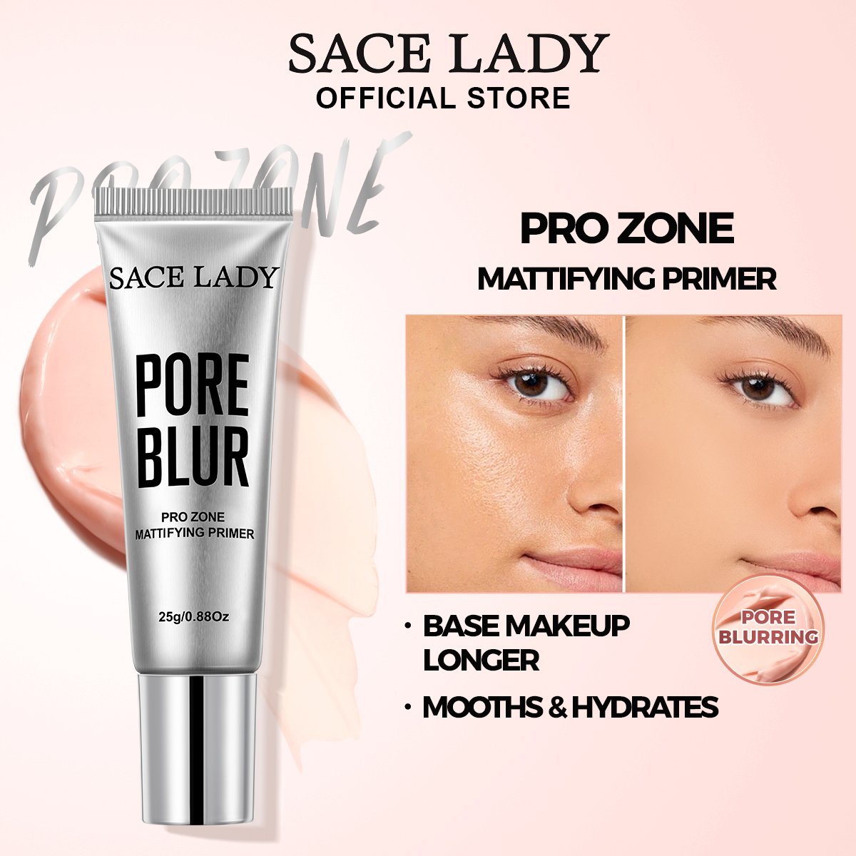 Discount on SACE LADY  shoes - SKU: SACE LADY Face Primer Make Up Matte Invisible Pore Smooths Hydrates Skin Long-lasting Base Moisture 