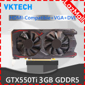 GTX550Ti 3GB GDDR5 Nvidia PCI-e Computer Graphic Card with Cooling Fan