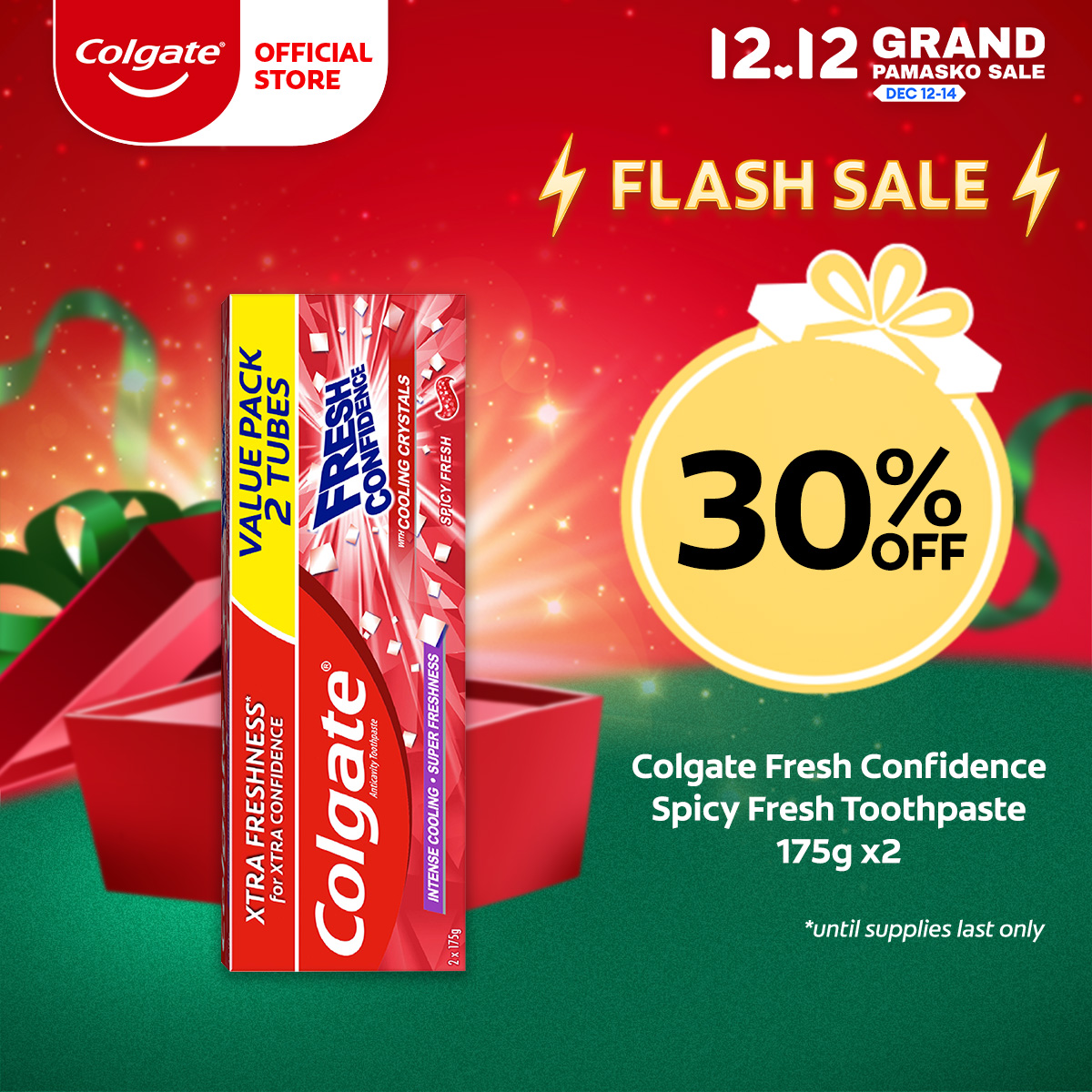 Lazada Philippines - Colgate Fresh Confidence Spicy Fresh Toothpaste with Cooling Crystals 173g Twin Pack