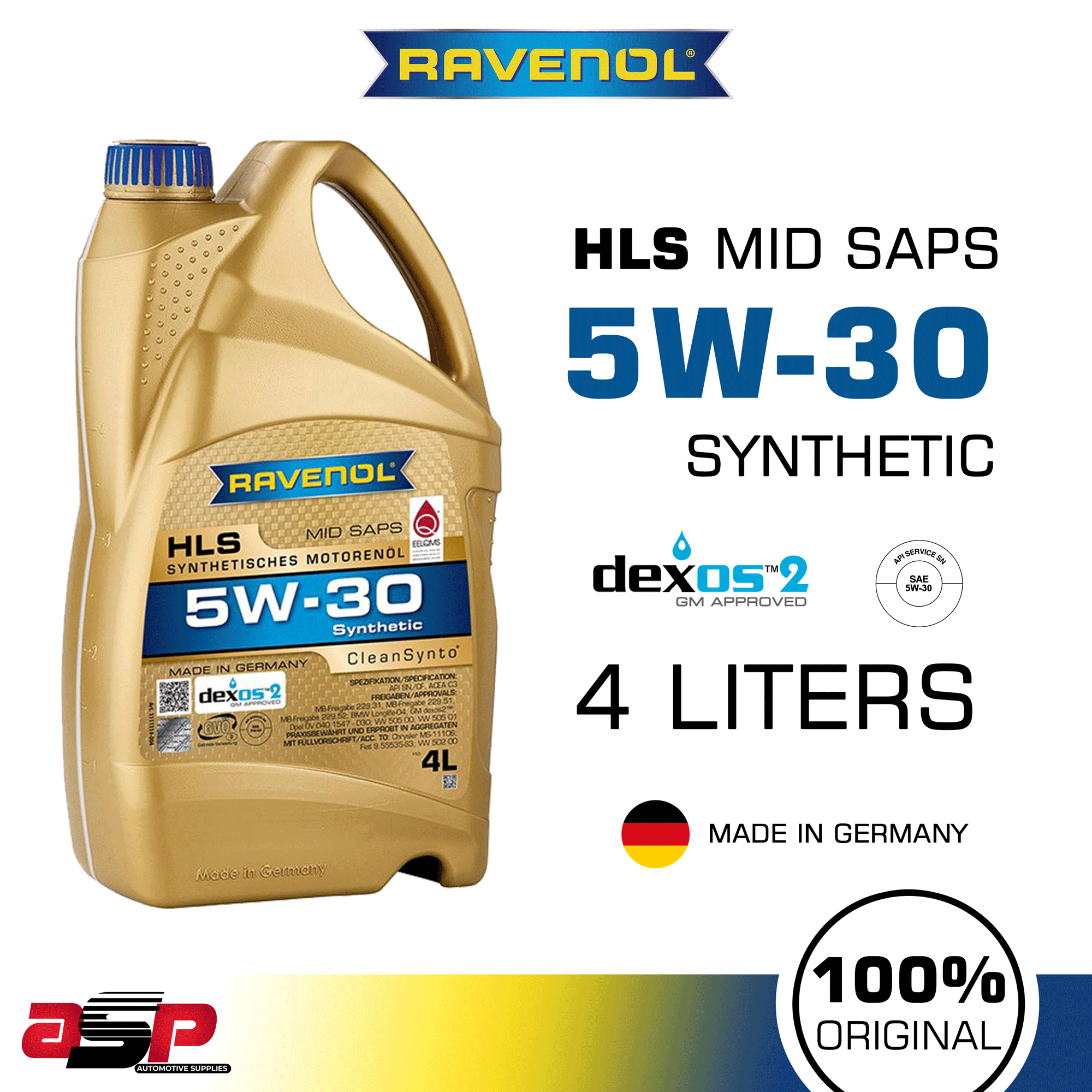 RAVENOL 5W40 VMO FULLY SYNTHETIC (4 litres) MADE IN GERMANY