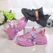 Girls' Black Casual Sneakers for Kids, Sizes 26-37