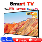 Smart TV 43 inch 4K TV Android TV 32 inch digital evision TV Hdr 1080p Dolby sound full screen Chrome TV with antenna/USB 30 day no reason return or exchange policy