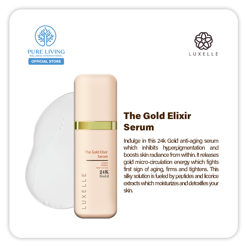 美容液 LUXELLE The Gold Elixir Serum Luxelle 24K GOLD: The Gold Elixir Serum – PurelivingPH